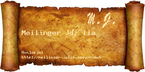 Meilinger Júlia névjegykártya